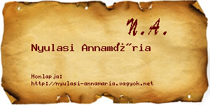 Nyulasi Annamária névjegykártya